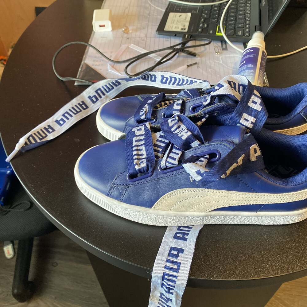 Puma Basket Heart DE Sneakers Women's US 8.5 Blue Lace Up Running Shoes 36408202